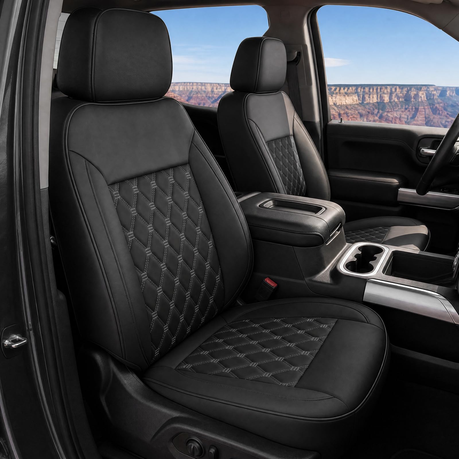 View 1 of ***SIMILAR***Umbrauto Custom Seat Covers for Silverado/Sierra (2007-2026) - Gray