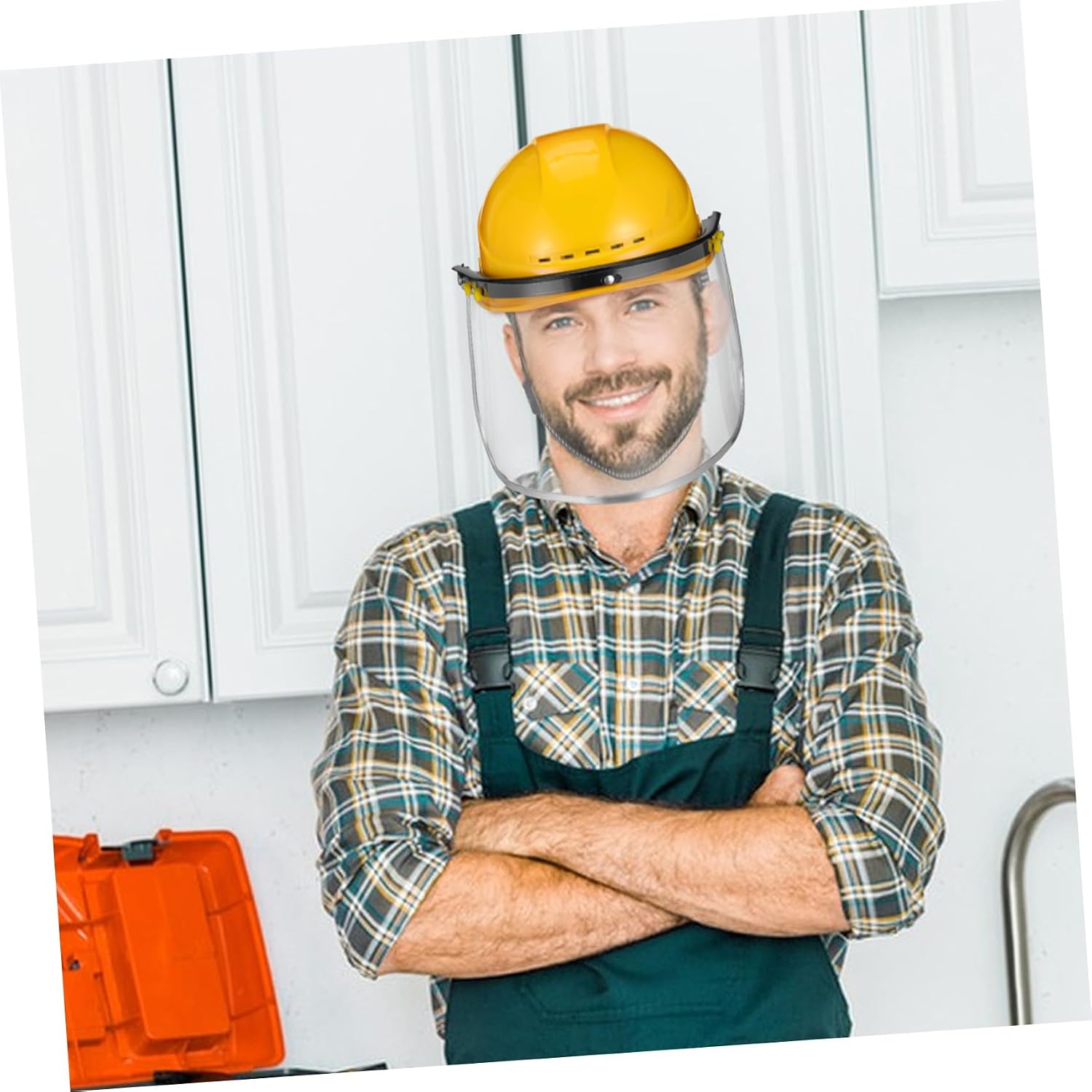 Mikinona Welding Facial Guard Hard Hat Visor with Anti-fog Protective Shield for Grinding Polishing Safety Face Protection in Industrial Use