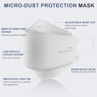 KN95 Face Mask Disposable Adults - 100 Pack Adjustable KN95 Face Mask 5 Layer Protection Breathable Comfortable Respirator Women Men KN95 Mask Individually Wrapped