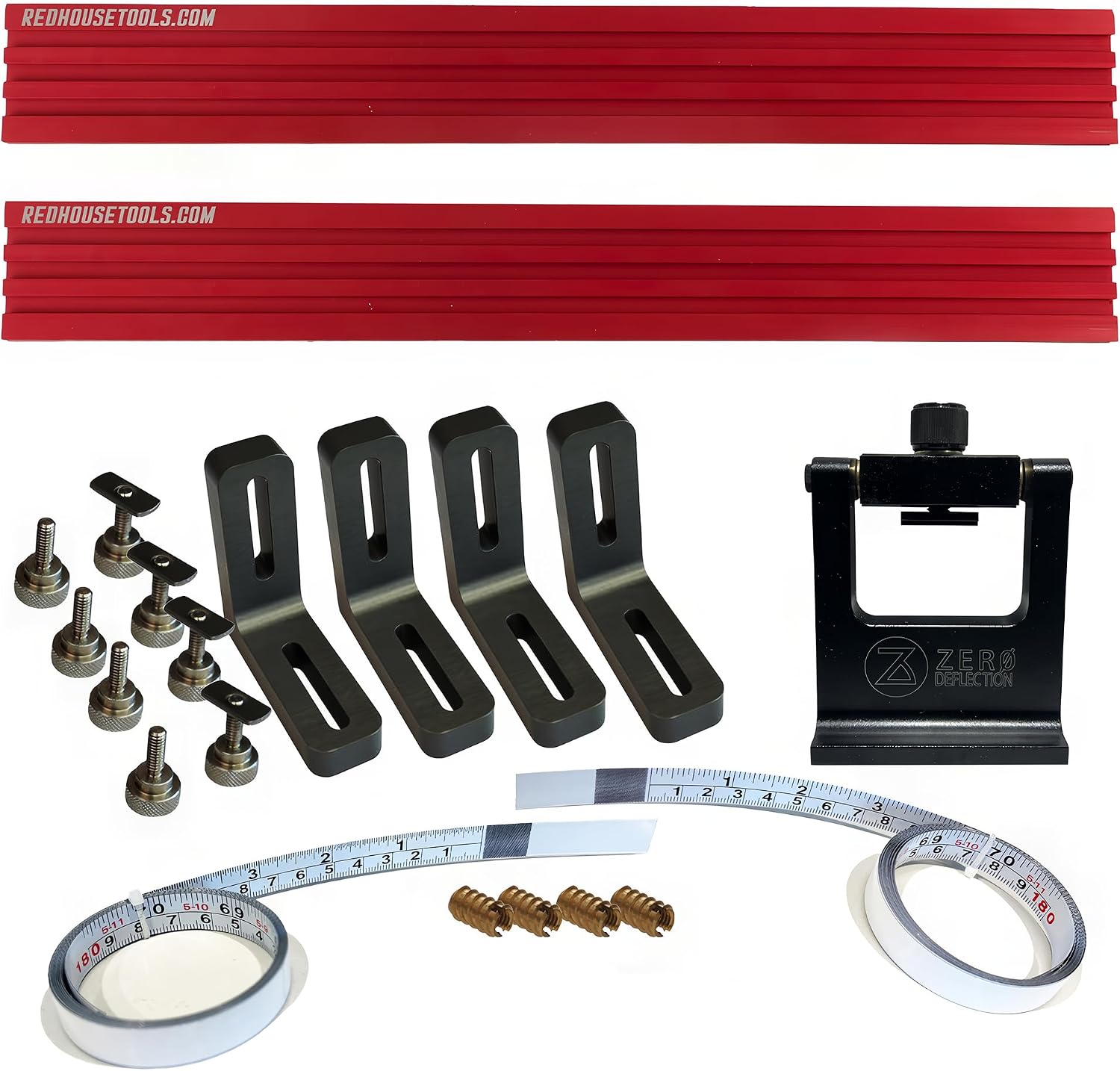 RedHouse Tools Precision Miter Station Fence Kit, 24 or 36-Inch Adjustable T-Track System, Aluminum Construction (24")