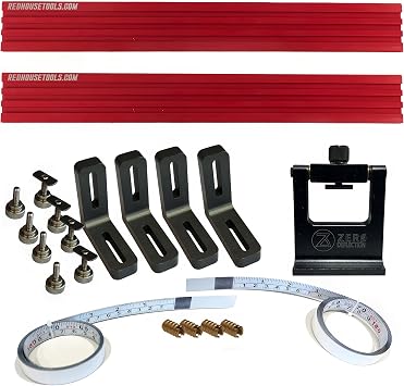 RedHouse Tools Precision Miter Station Fence Kit, 24 or 36-Inch Adjustable T-Track System, Aluminum Construction 36"