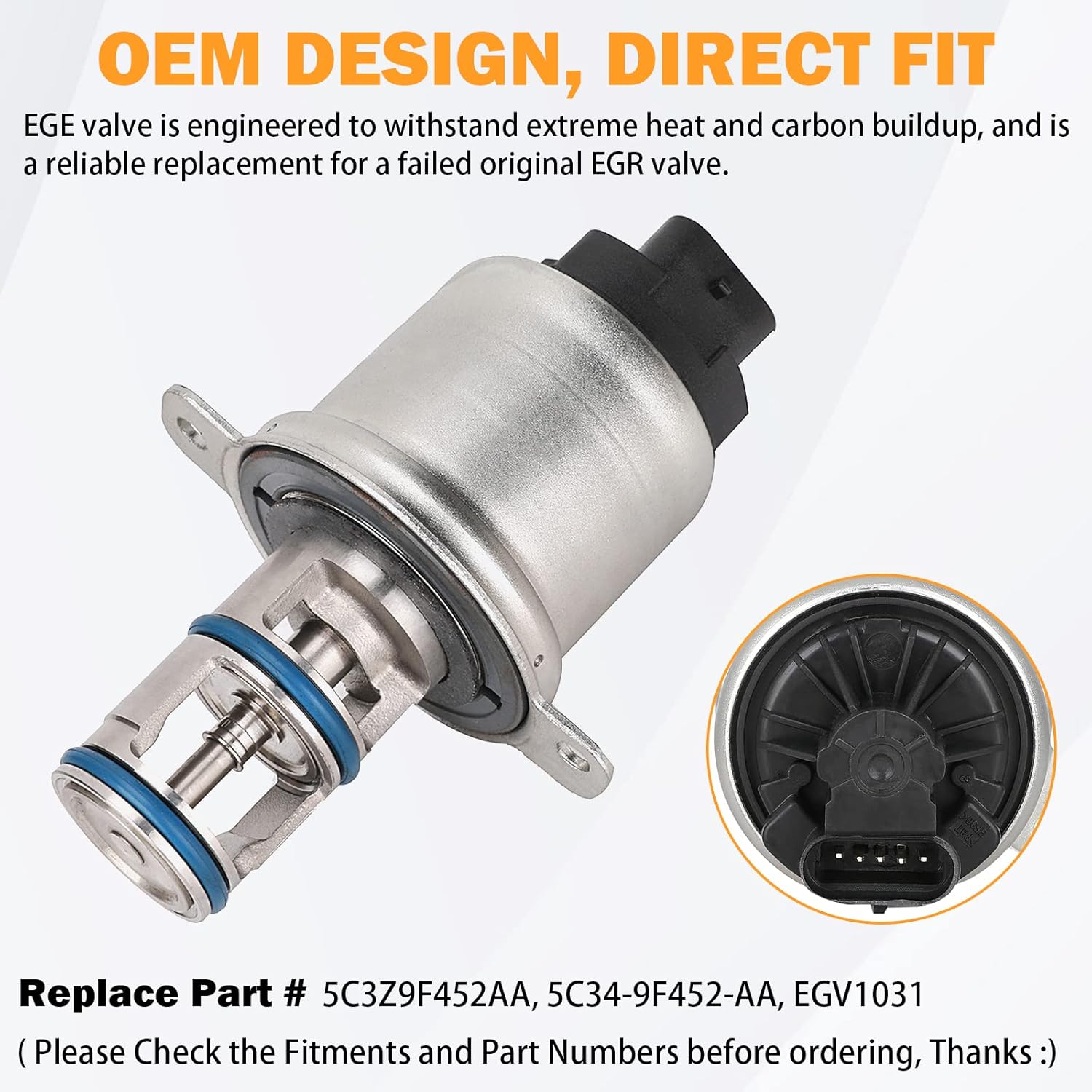 6.0 Powerstroke EGR Valve for Ford F250 F350 F450 F550 Super Duty E350 E450 Excursion 2004 2005 2006 2007 2008 2009 2010 Ford 6.0 Liter Powerstroke Diesel EGR Valve 5C34-9F452-AA 5C3Z9F452AA CX2466RM