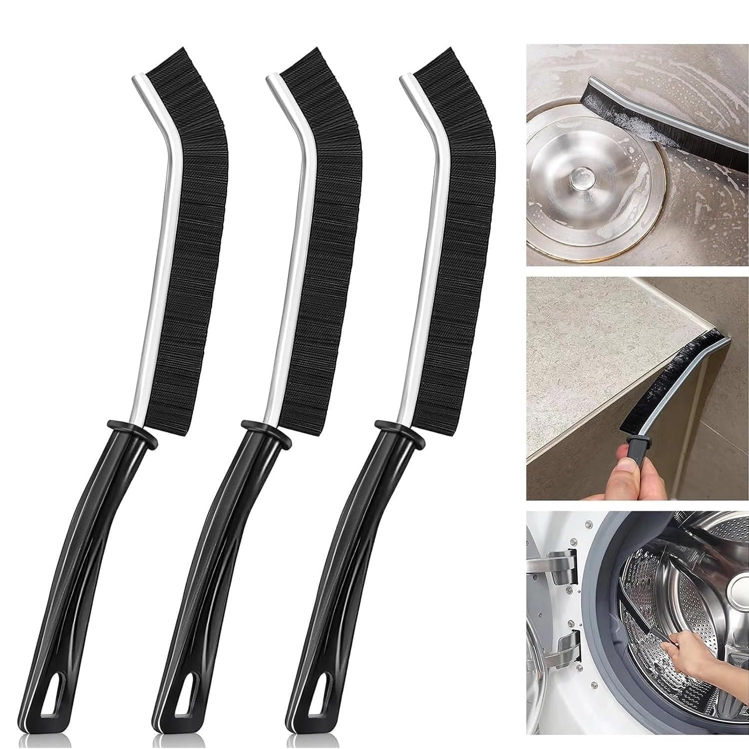 3 Pcs Hard Bristle Crevice Cleaning Brush Set | Gap Cleaning Brush for Tiles, Window Tracks, Bathroom, Kitchen, Grout, Toilet, Faucets & Household Corners | Multifunctional Cleaning Tool-image-39
