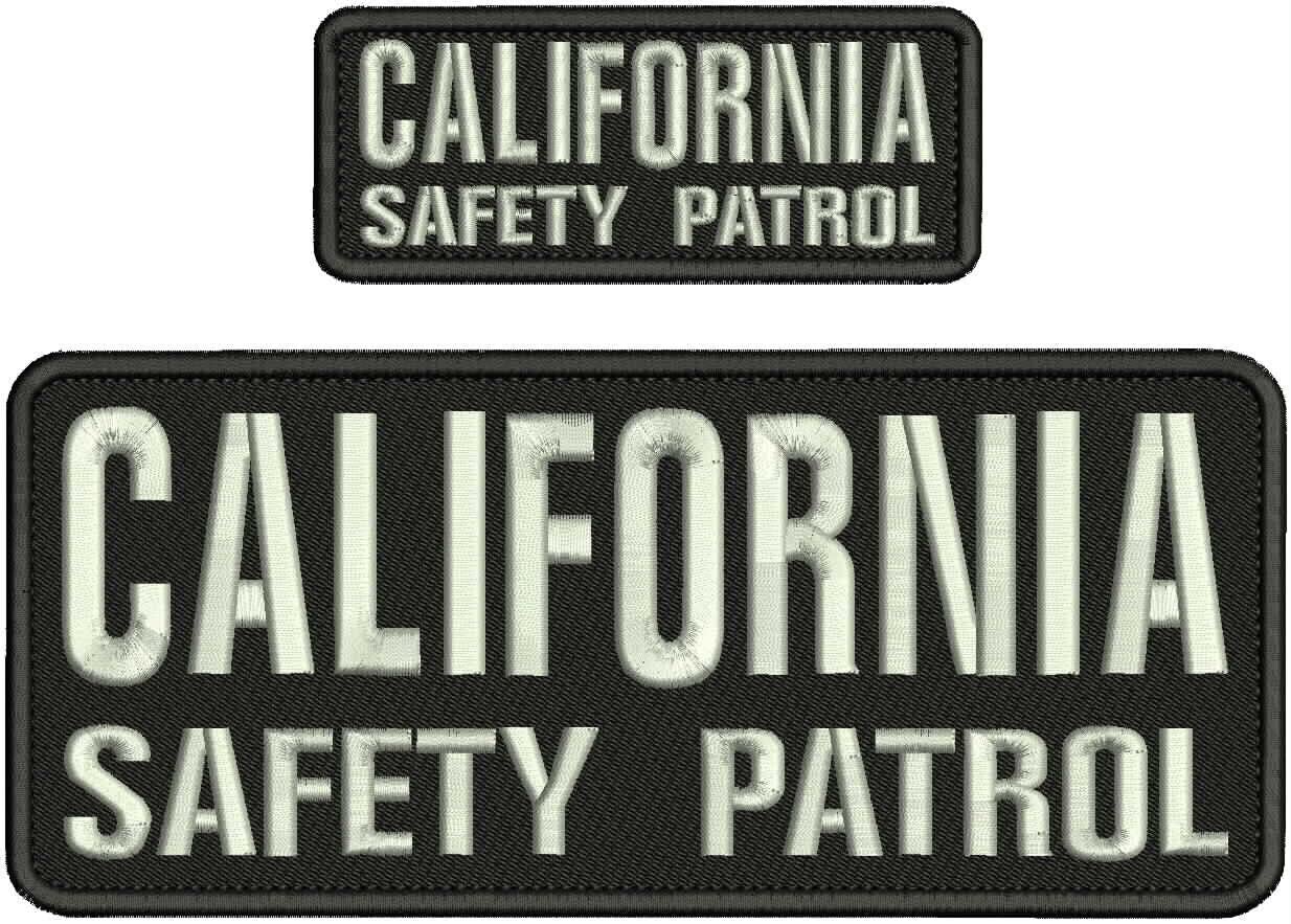 Special Patches for Velcro Patches for Uniform for CA Safety P Embroidery Patch 4X10 and 2X5 Hook ON Back Silver ON Black Model-Q-X989-1270