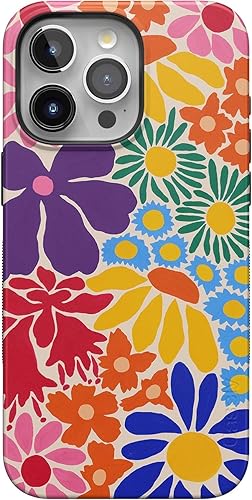 Vista 834 de Casely Funda para iPhone 15 Pro Jardín Secreto Flores mixtas Funda atrevida Compatible con MagSafe y botón de acción Jardín Secreto Floral