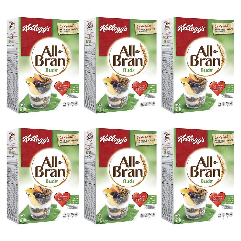 Kellogg's All Bran Buds Cereal 500g/17.6oz, 6-Pack (Imported from Canada)