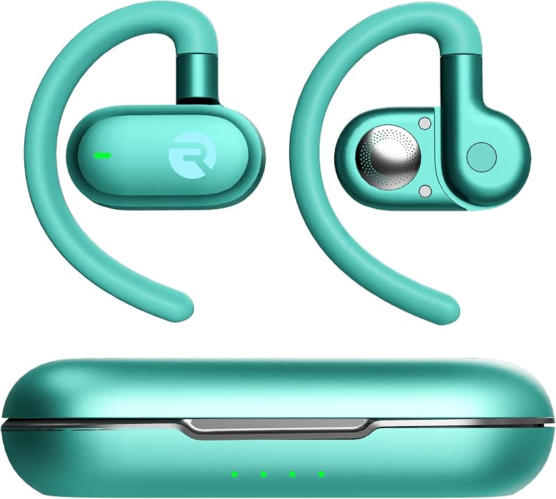 Fitness Open Ear Earbuds – Open Ear Headphones, Earbuds Wireless Bluetooth, Running Headphones, Sweat & Water-Resistant Earphones, 40 Hours Battery Life (Mint)