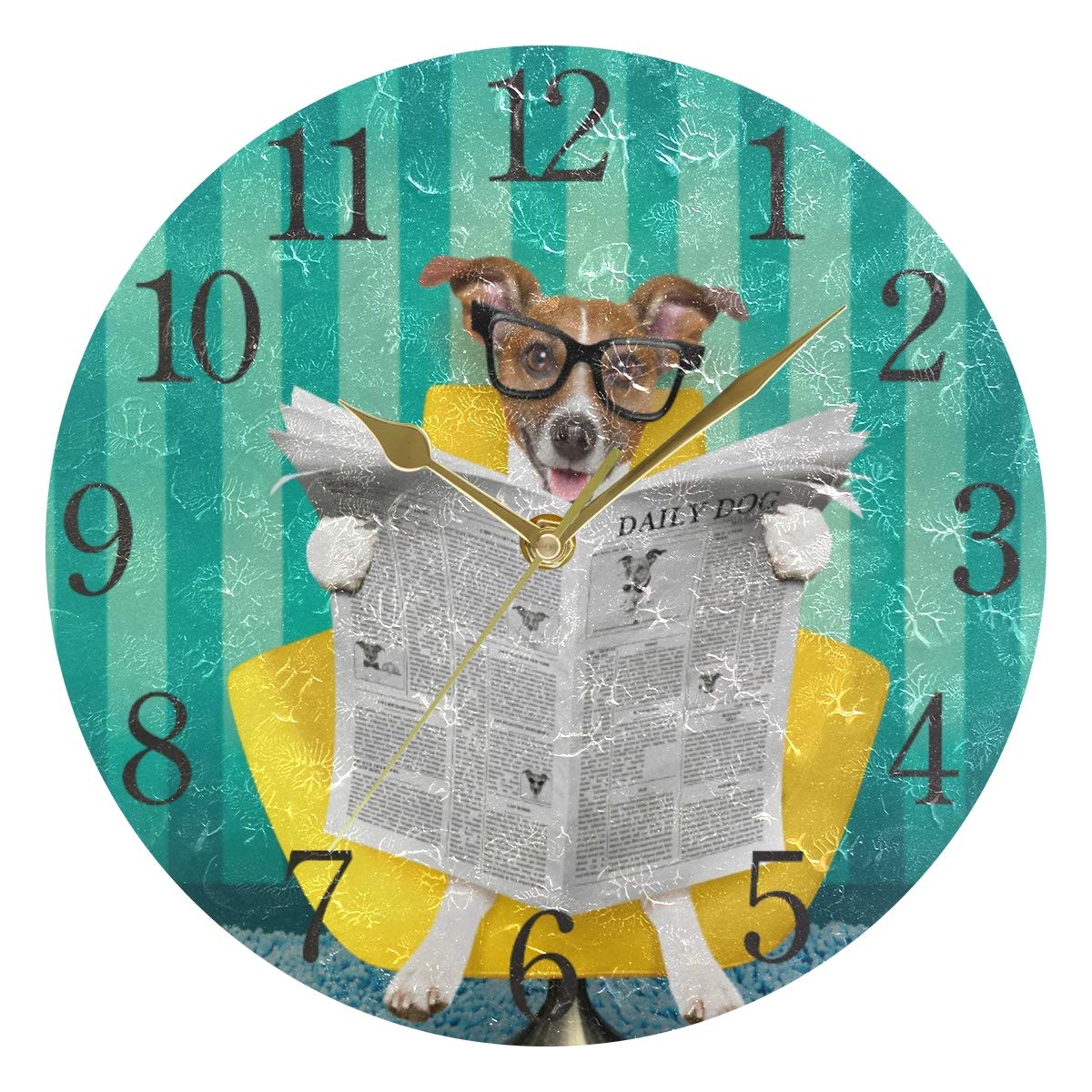 SKYDA Orologio Da Parete Con Cane Jack Russell – Design Rotondo 24 Cm, Silenzioso, Numeri Arabi, Per Soggiorno O Cucina - 2