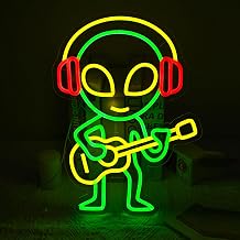 Green Alien Dimmable LED Neon Sign | Wall Decor for Bedroom, Game Room & Home Bar | Kids Birthday Gift