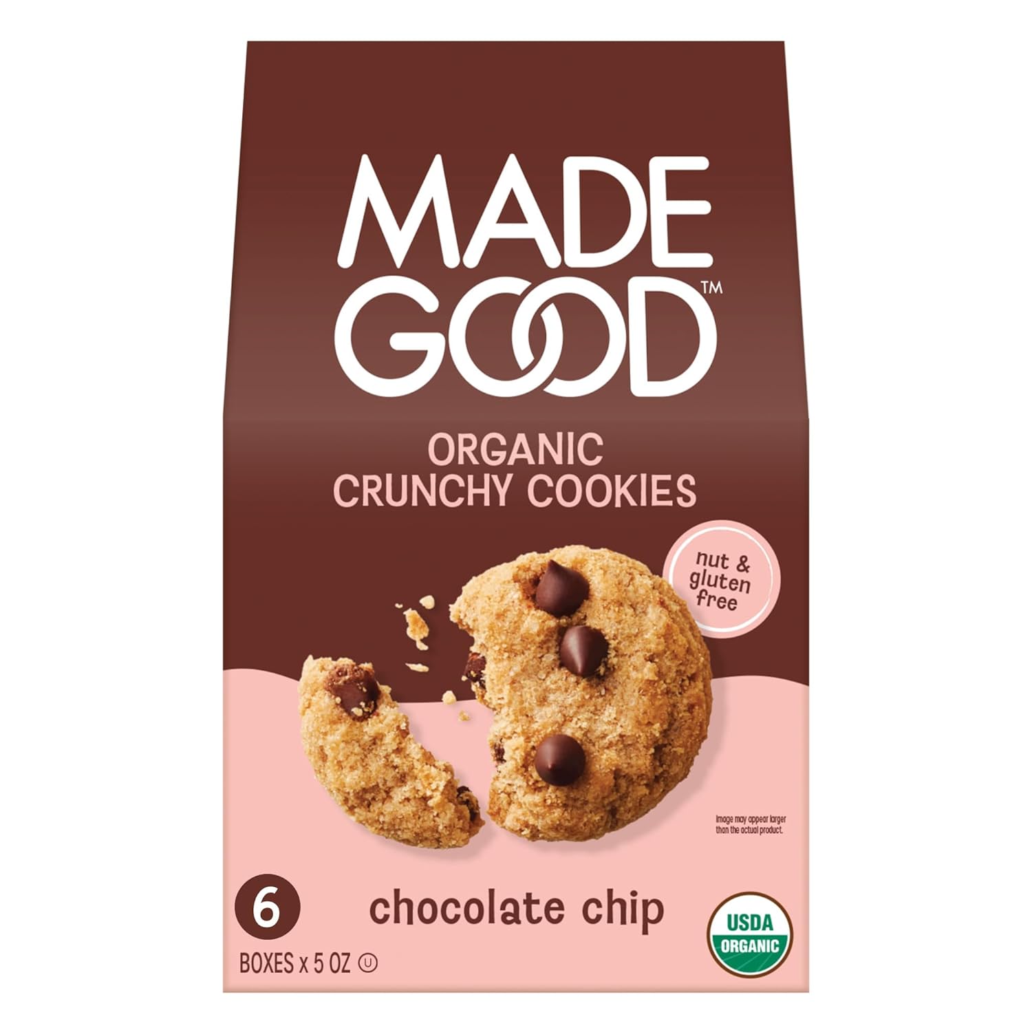 MadeGood Chocolate Chip Crunchy Cookies, 7 Ounce (6 Pouches) Organic and Gluten Free Snacks