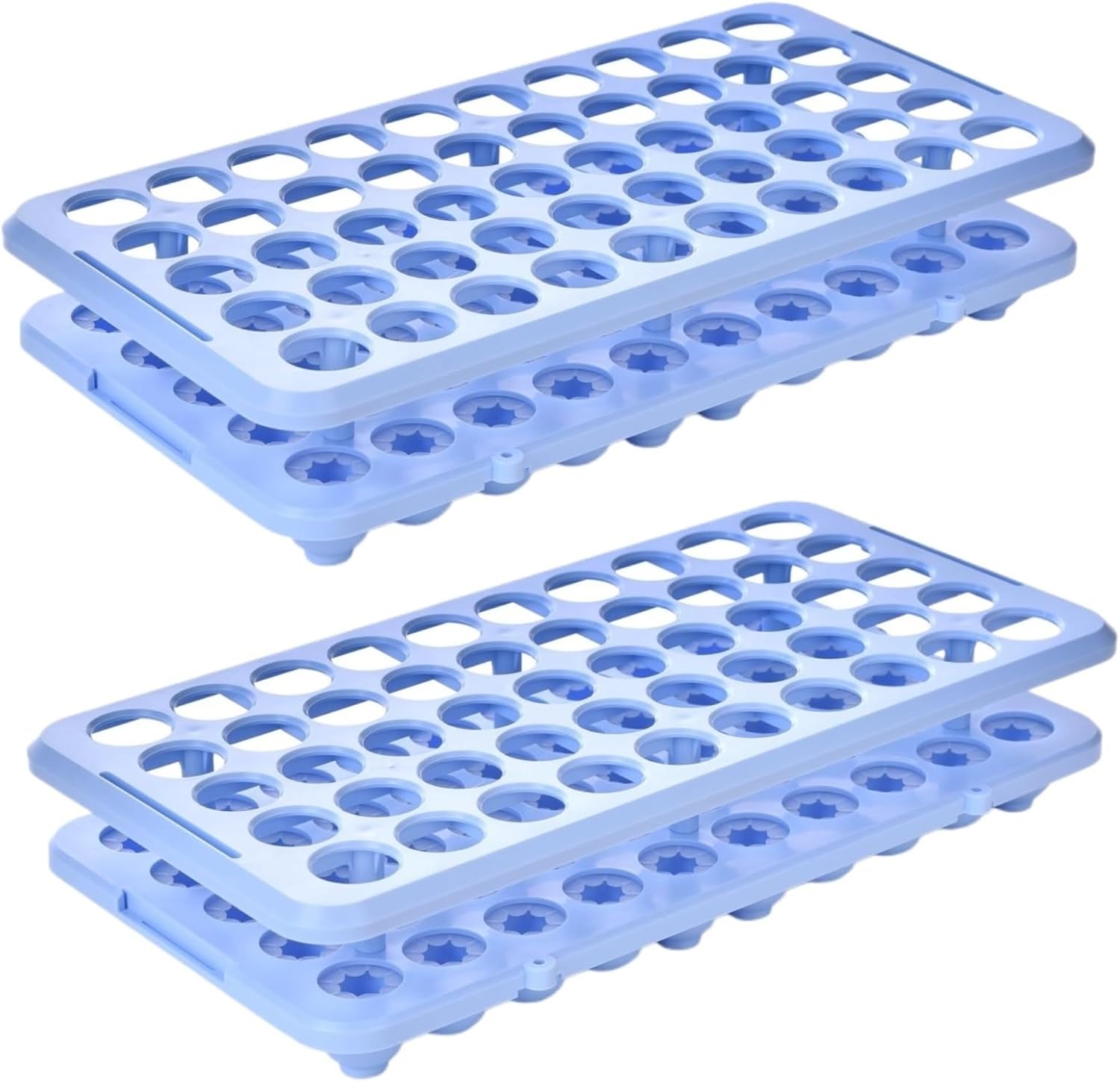 Tube Rack 2Pcs Plastic Centrifuge Tube Rack 50 Holes Aperture 18mm Science(Pink)
