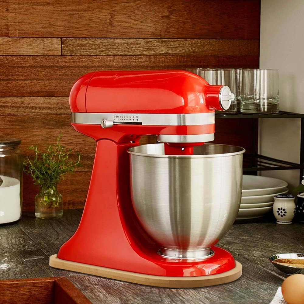 Podkładka ślizgowa z bambusa dla Kitchen Aid Artisan 4,5-5 Qt (4,3L - 4,8L), Przesuwna podkładka dla Kitchenaid robota kuchennego, Podkładka ślizgowa dla akcesoriów Kitchen Aid 5K45SS 5KSM175PS