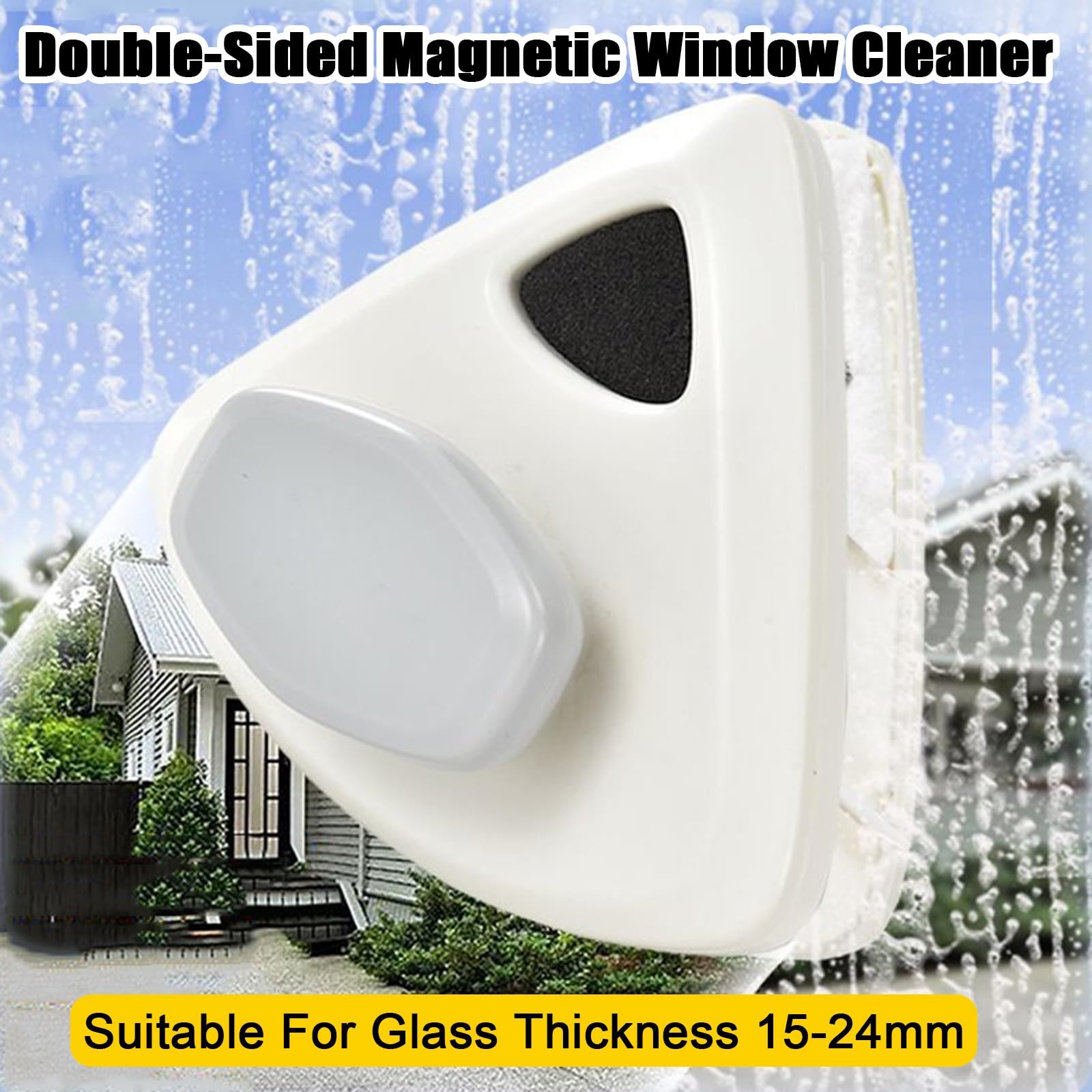 Cepillo magnético de limpieza de ventanas de doble cara, para ventanas de doble acristalamiento, limpiadores de ventanas de altura alta, cuerda anticaída, herramienta de cepillo de lavado de vidrio