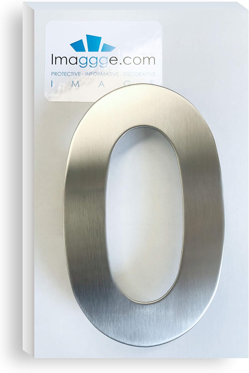 House Number - Heigth 5.9 Inch/15 cm - Brushed Stainless Steel - Quality Stainless Steel 304 - Easy to Install with 2 INOX Screws Included - Number 9 - Nine