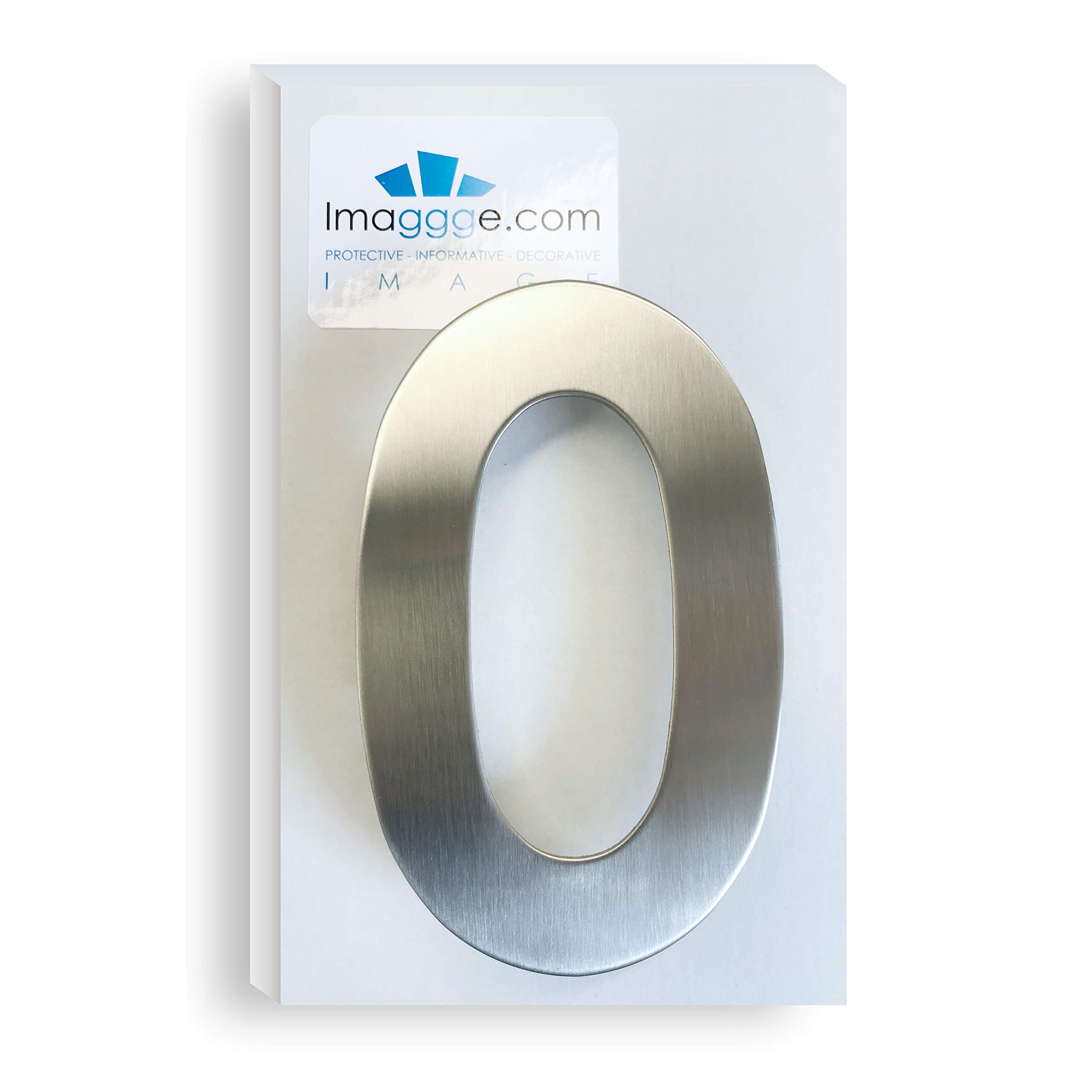 imaggge.com House Number, Heigth 5.9 Inch/15 cm, Brushed Stainless Steel, Quality Stainless Steel 304