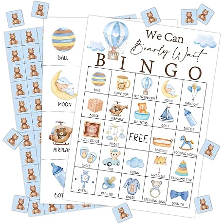 Gender Reveal Party Bingo Game Cards for Adults