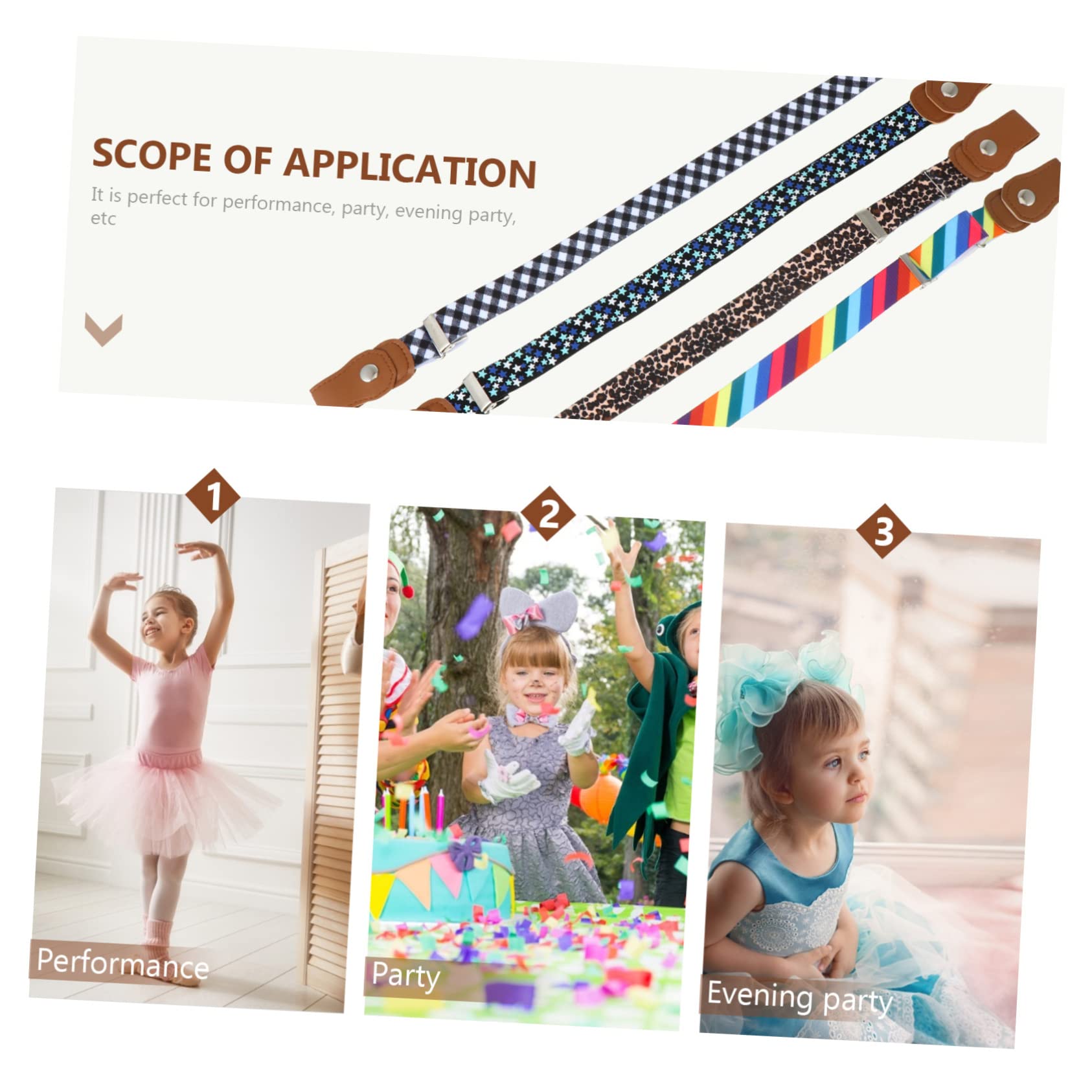 Beatifufu Fashion Waist Belt for Kids Elastic Kids Waist Band 4pcs Set Multi-function Decorative