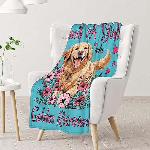 Miniatura 8 de Manta de Golden Retriever personalizada con nombre, 30 x 40 pulgadas, bonita manta para mujeres y niñas, manta de felpa suave y mullida azul para