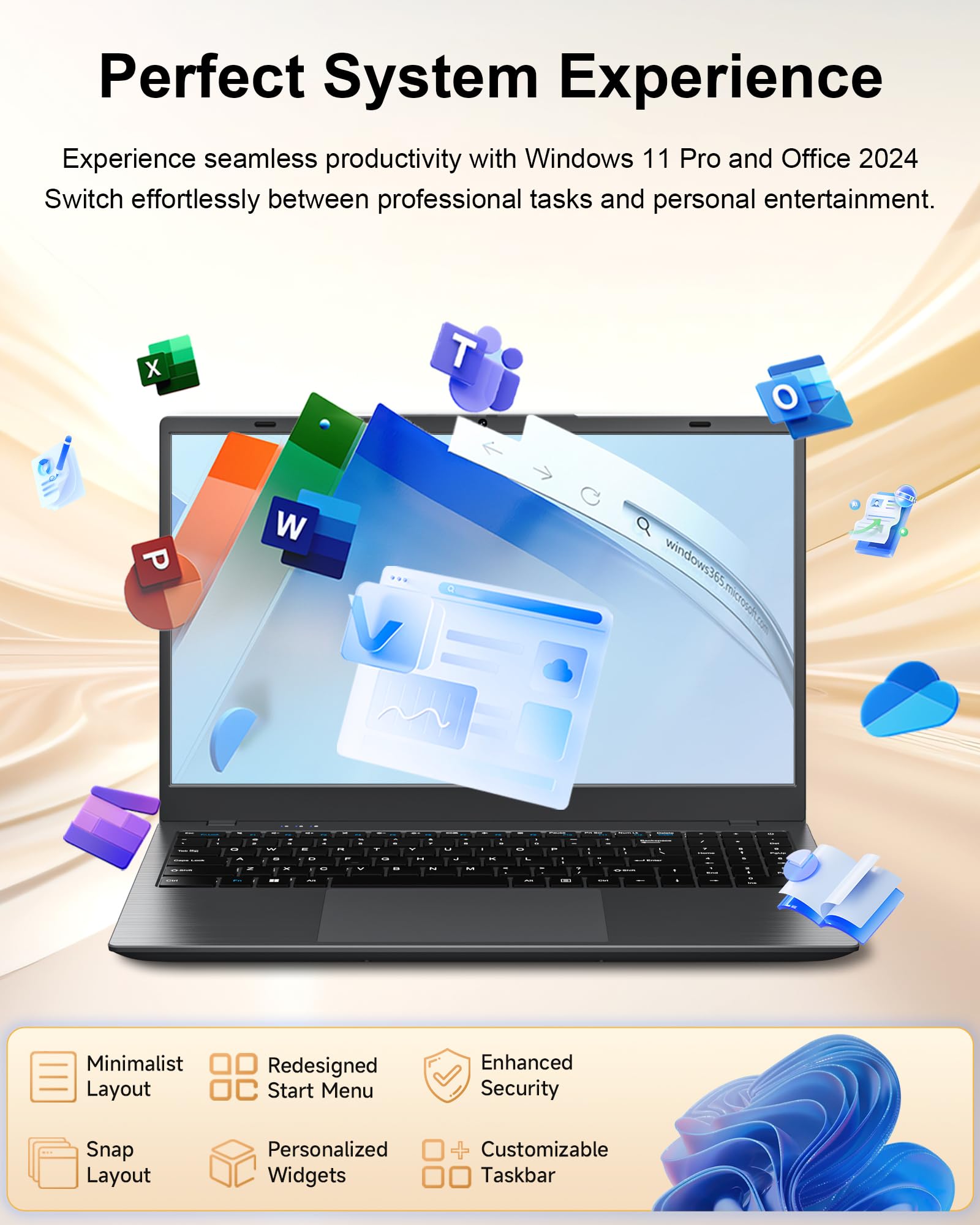 15.6" Laptop Computer, Laptop with 16GB RAM 512B SSD, Gold 6500Y (Up to 3.4GHz), 1080P FHD IPS Display, Type-C, HDMI, USB3.2, WIFI, Bluetooth, Long Battery Life, Laptops for Business & Student