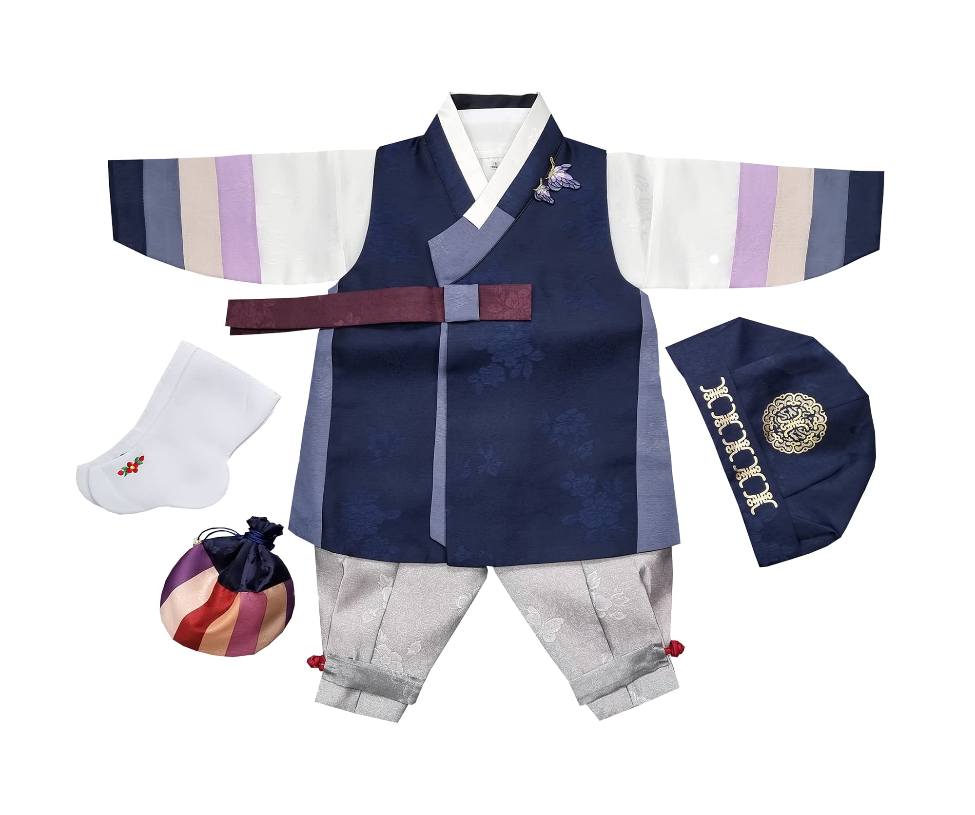 hanbok storeKorea Traditional Hanbok Clothing Boy Baby Dol First Birthday Party Celebration 1 Age Navy OSNA02, Medium