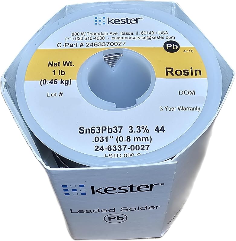 KESTER SOLDER 24-6337-0027 Alambre de soldadura, 63/37 SN/PB, 183°C, 1LB (1) (1)