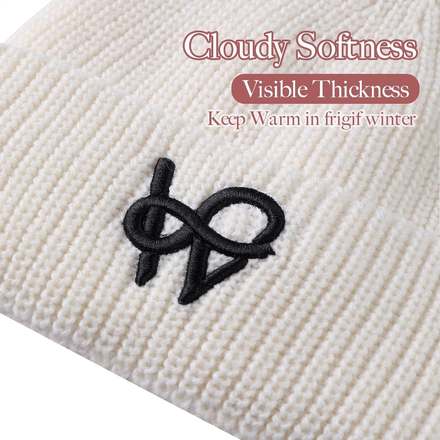 Womens Knit Beanie Hat Acrylic Winter Hats for Women Men Soft Warm Unisex Cuffed Beanie - Image 3