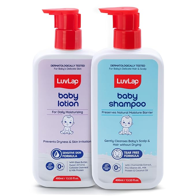 LuvLap Baby Shampoo 400 ml + Baby Lotion 400 ml Combo Set