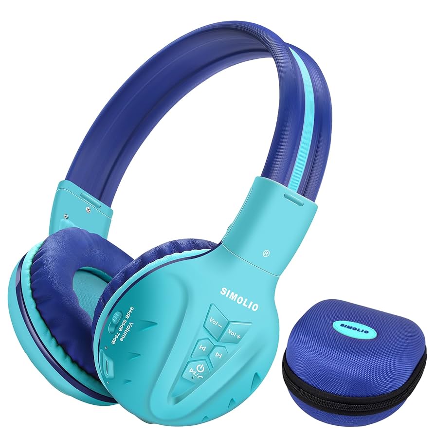 SIMOLIO Kids Bluetooth Headphones with Advanced Safety Features