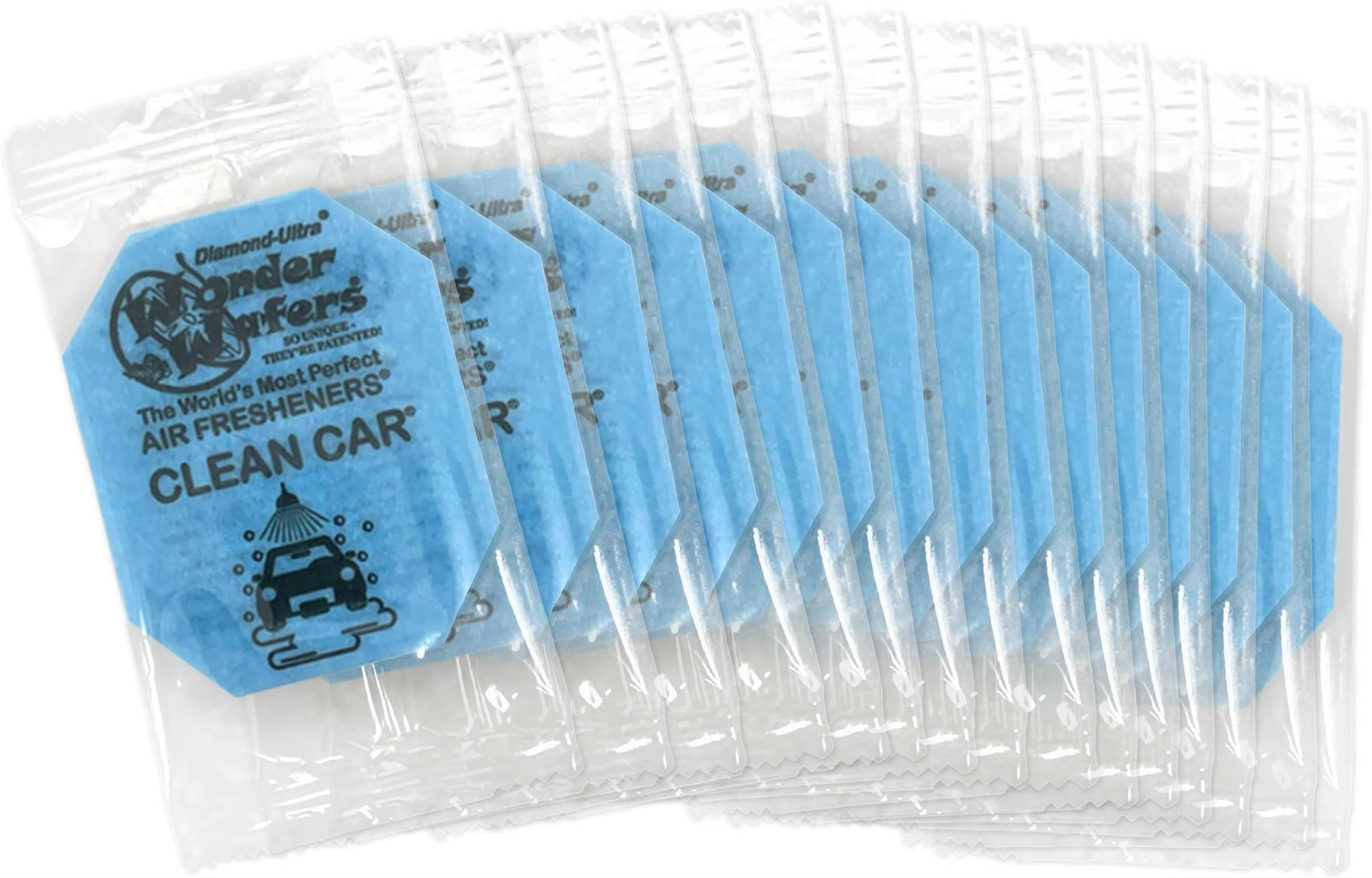 Wonder Wafers - Diamond-Ultra Scented Car Air Fresheners - Individually Wrapped (15 Per Pack) (Clean Car)