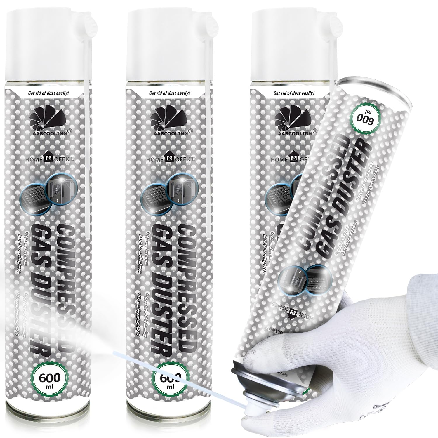 AABCOOLING Home&Office Sprays Nettoyants pour Moteur 3x600ml – Bombe Froid -50°C, Dégivrage, Réparation Électronique, Test Thermostats, Réparation Carrosserie, Air Comprimé Puissant, Refroidissant, K5