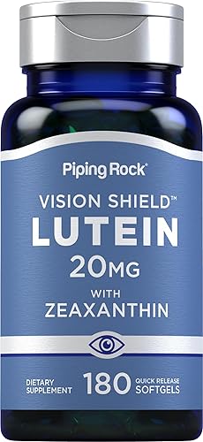 Piping Rock Luteína y zeaxantina 20 mg  180 cápsulas blandas  Vitaminas para los ojos  Sin gluten, sin OMG