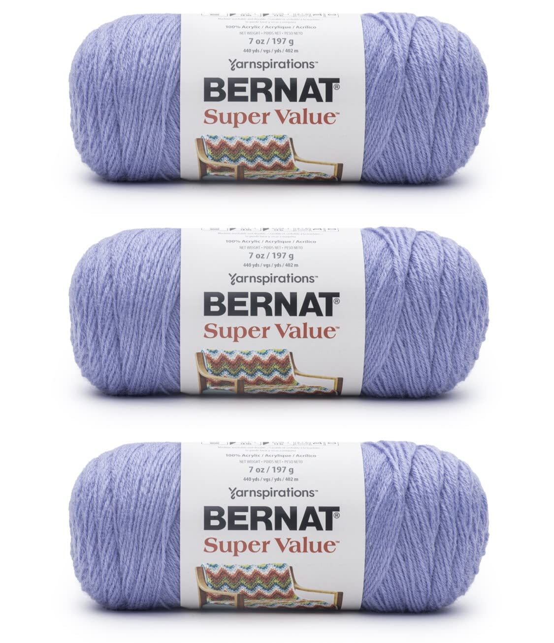 Fil Glycine Bernat lot de 3 pour éviter les nœuds et réussir vos tricots n°4 sans effort