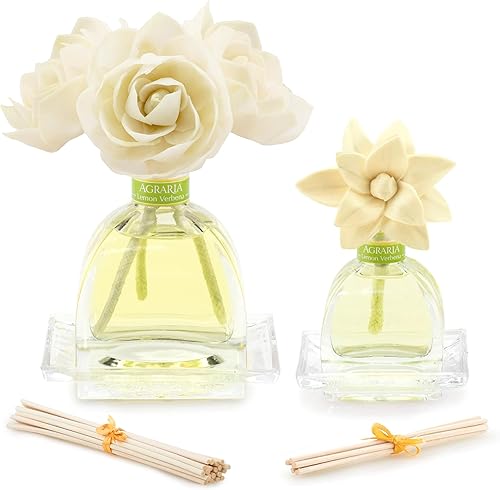 Agraria AirEssence & PetiteEssence - Juego de difusor de flores y juncos, difusor de aromas de lujo para el hogar, difusor de aceite perfumado,