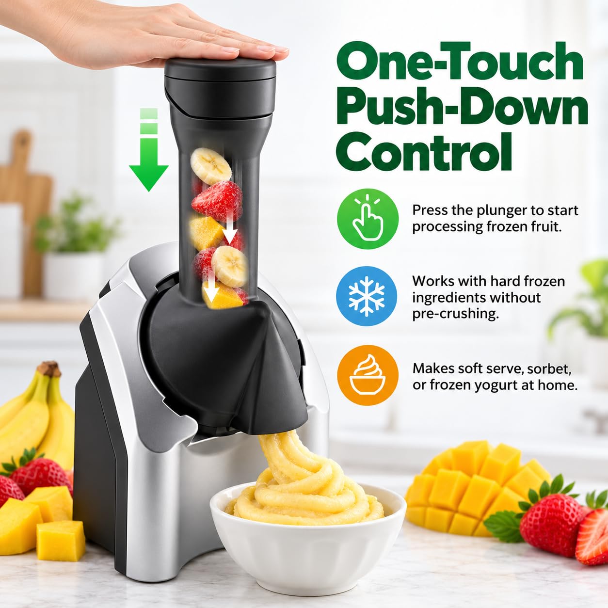 Máquina de servicio suave para hacer postres de frutas congeladas