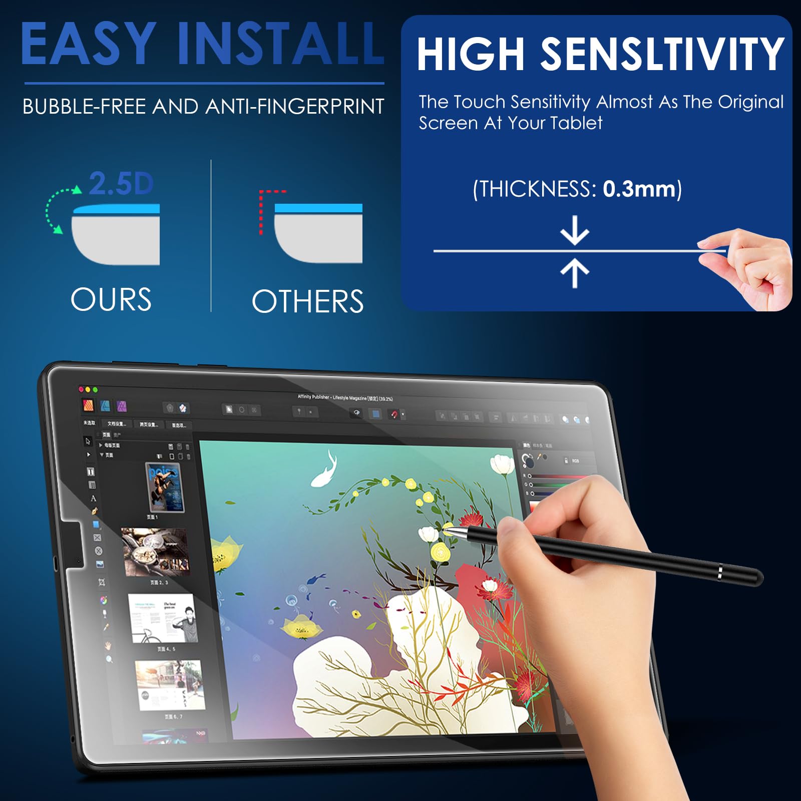 Paquete de 2 protectores de pantalla para TCL Tab 8 LE/TCL Tab 8V/TCL Tab 8 WiFi/TCL TAB 8 Plus/TCL Tab 8 SE Tablet 8.0, ultra transparente/sensible al tacto, sin burbujas, vidrio templado 4