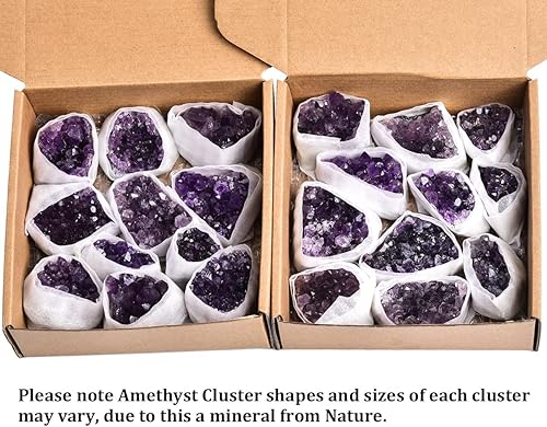 Miniatura 6 de JIC Gem 1.8 libras de amatista racimos de amatista natural cruda geoda de amatista púrpura piedras de cristal curativas, espécimen de piedras