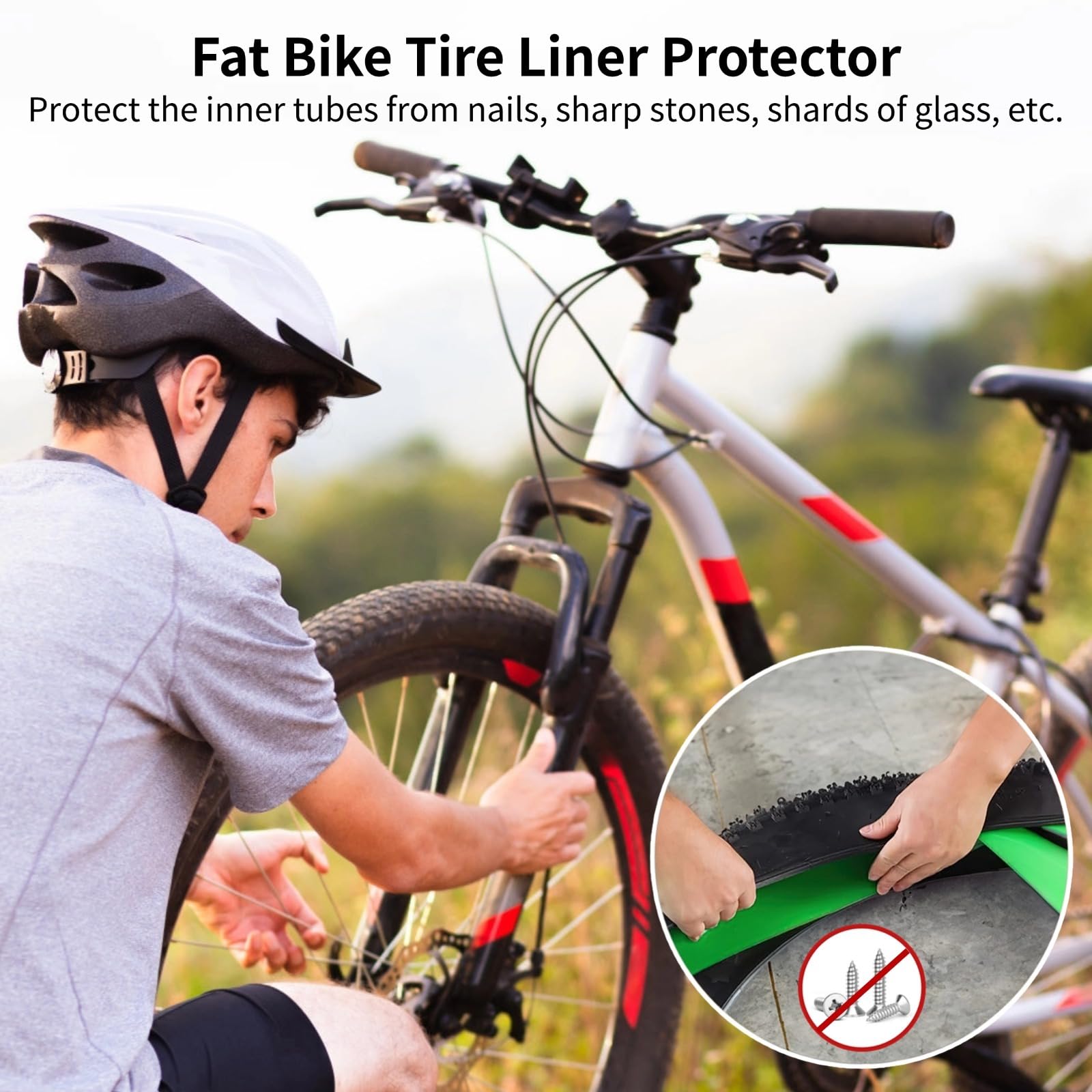 2 Rollen Fahrrad-Reifenliner, Reifenliner für Rennrad und Mountainbike, TPU-Schlauchschutz, passend für 20-29 Zoll x 2-4 Zoll, Schutz vor Nägeln, Glas, Dornen und scharfen Splittern