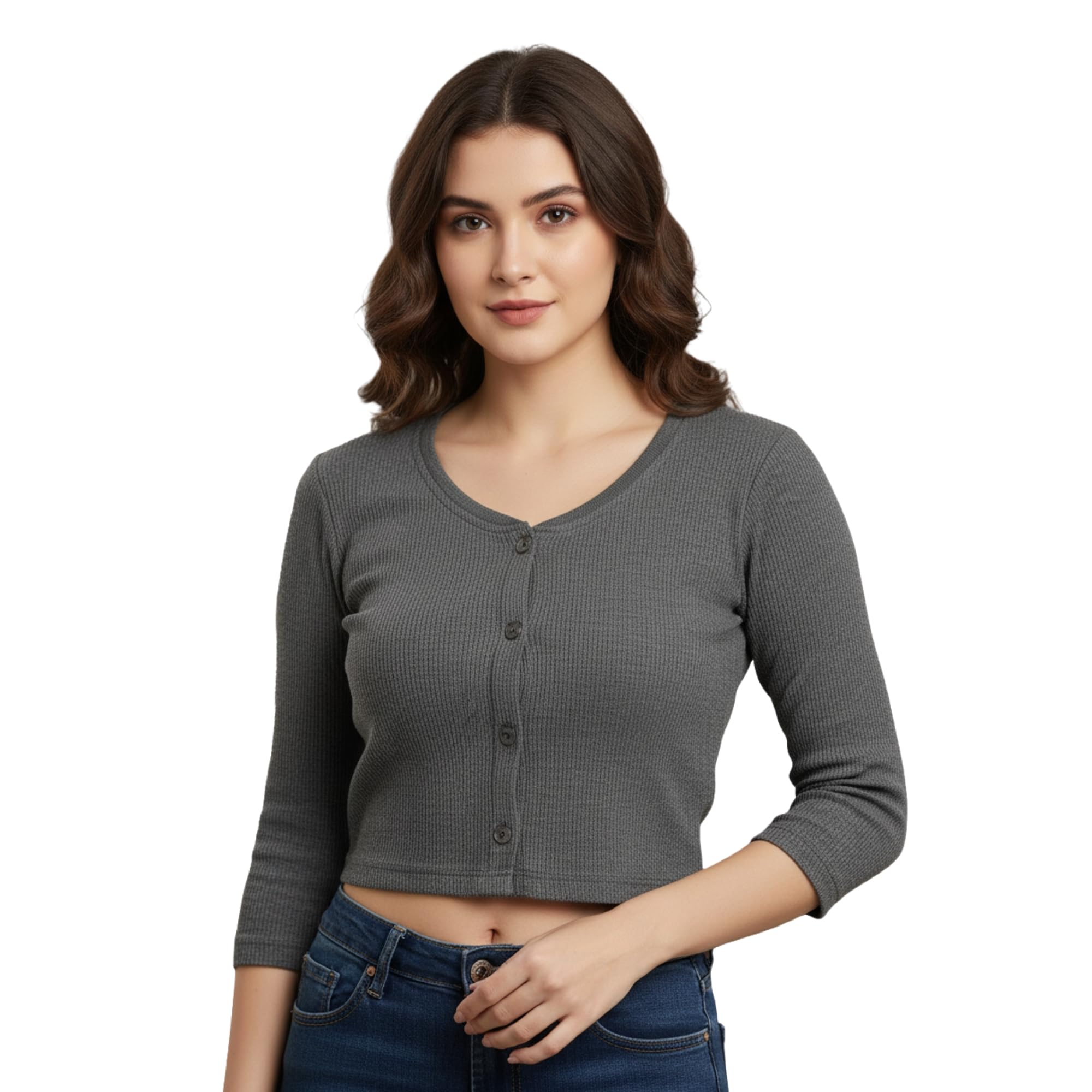 Women's Thermal Blouse Cotton Inner 3/4 Sleeve-image-10