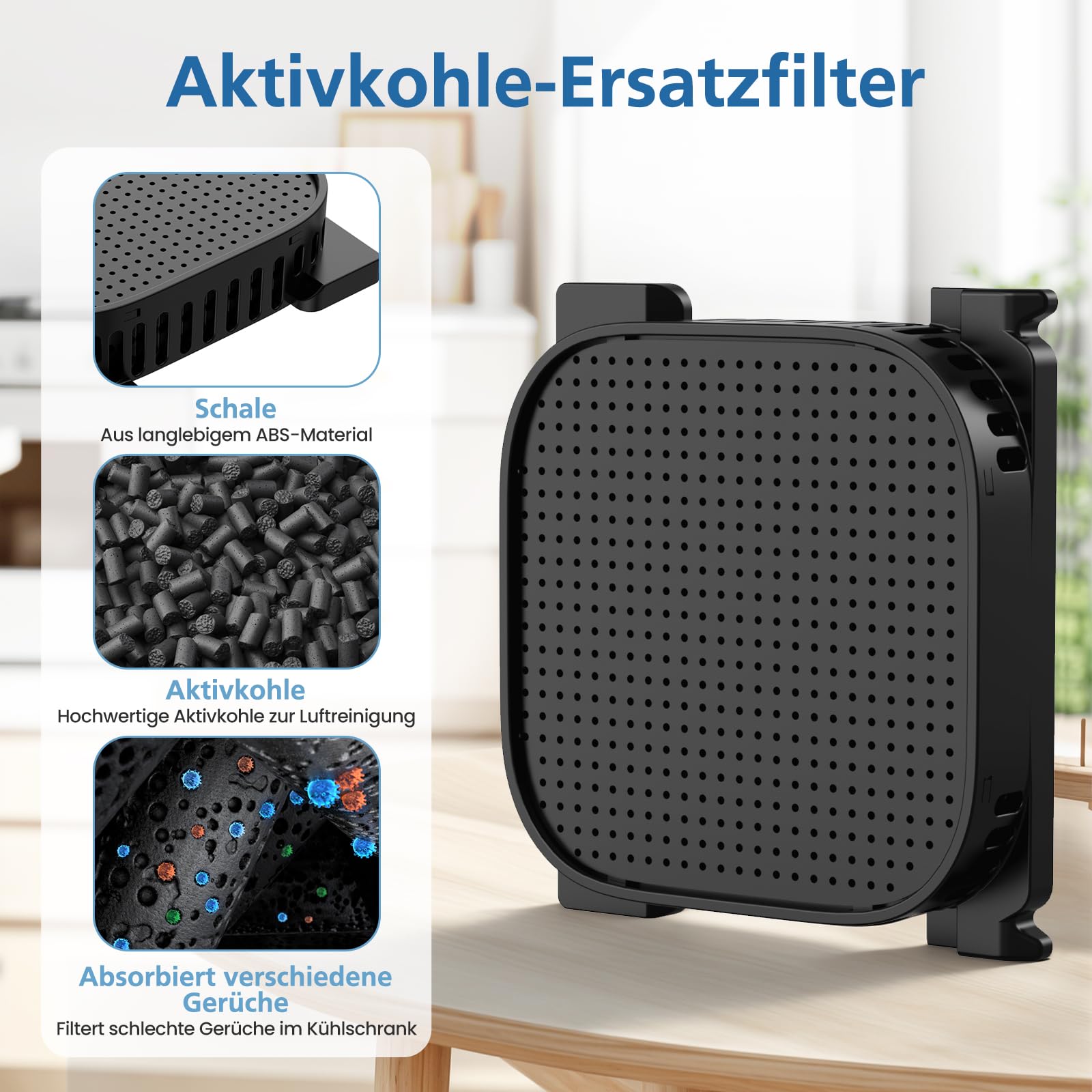 Lot de 2 filtres à charbon actif compatibles avec les réfrigérateurs Liebherr 9096989/9882460/988246000 - Filtre de rechange pour réfrigérateur 7440021-00 - Avec filtre à charbon actif Fresh Air -