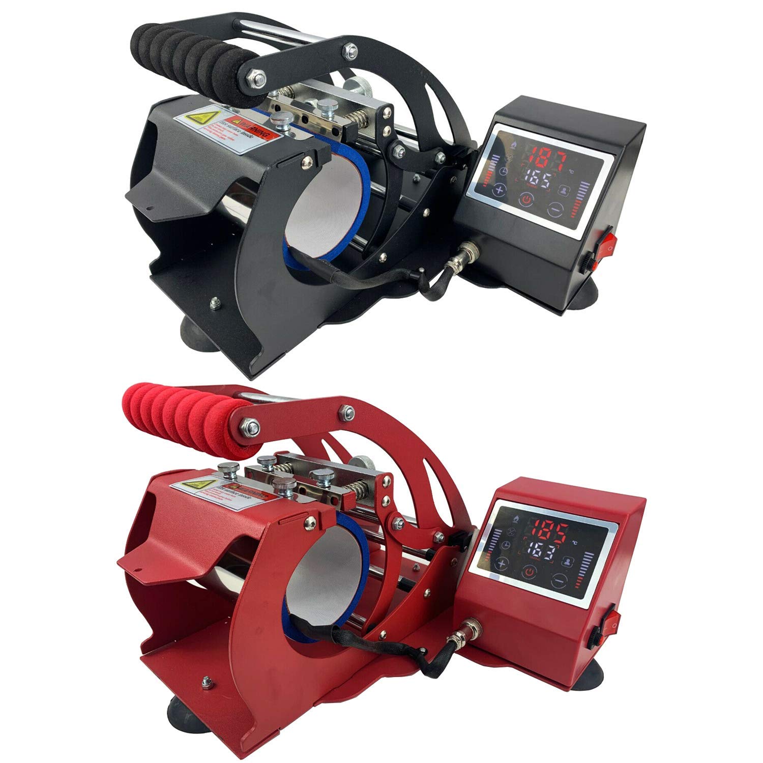 Mug Heat Press Machine ST-130 Sublimation Printing for 6oz,11oz,12 & 17oz Latte (Red)