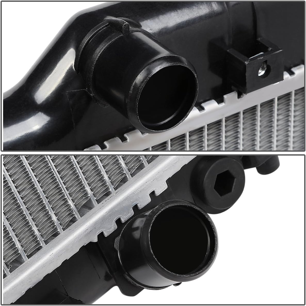 DNA Motoring OEM-RA-2574 1-Row Factory Style Aluminum Core Cooling Radiator Compatible with 02-05 Civic Si 2.0L, 25-15/16" W X 13-3/4" H X 1" D,1-5/16" Inlet, 1-5/16" Outlet