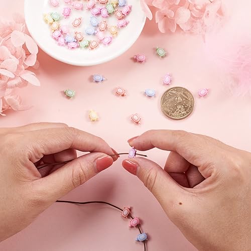 Miniatura 9 de Craftdady 100pcs Acrílico Koi Fish Tiny Spacer Beads Colores Mezclados Plástico Lindo Animal Artesanía Perlas Sueltas 0.591x0.354 in para Joyería de