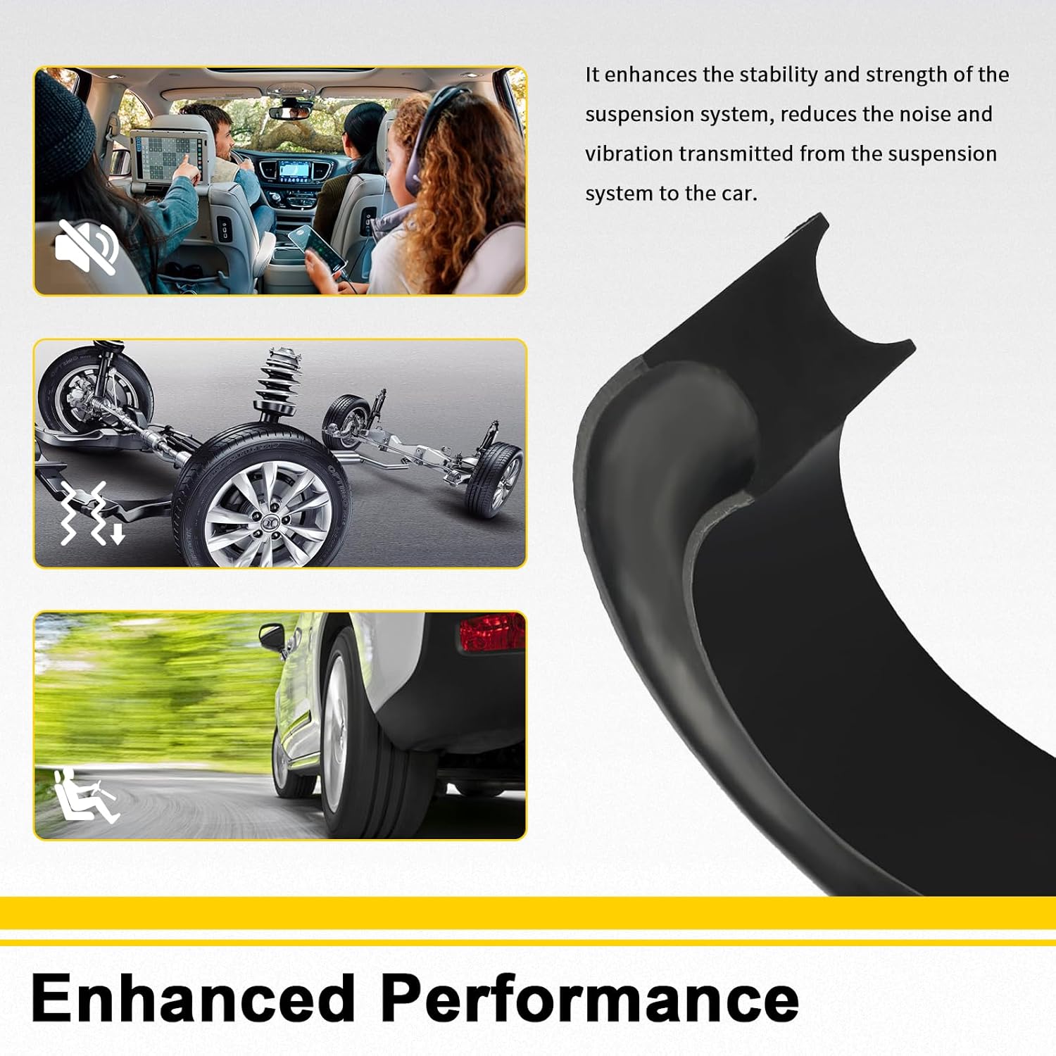 6PCS Universal Heavy-Duty Rubber Coil Spring Spacers for 1''-1.5'' Spring Spacing, Enhances Spring Rate & Reduces Vibration, Coil Spring Lift Spacer for Jeep Wrangler,for Toyota Tacoma,Truck SUV