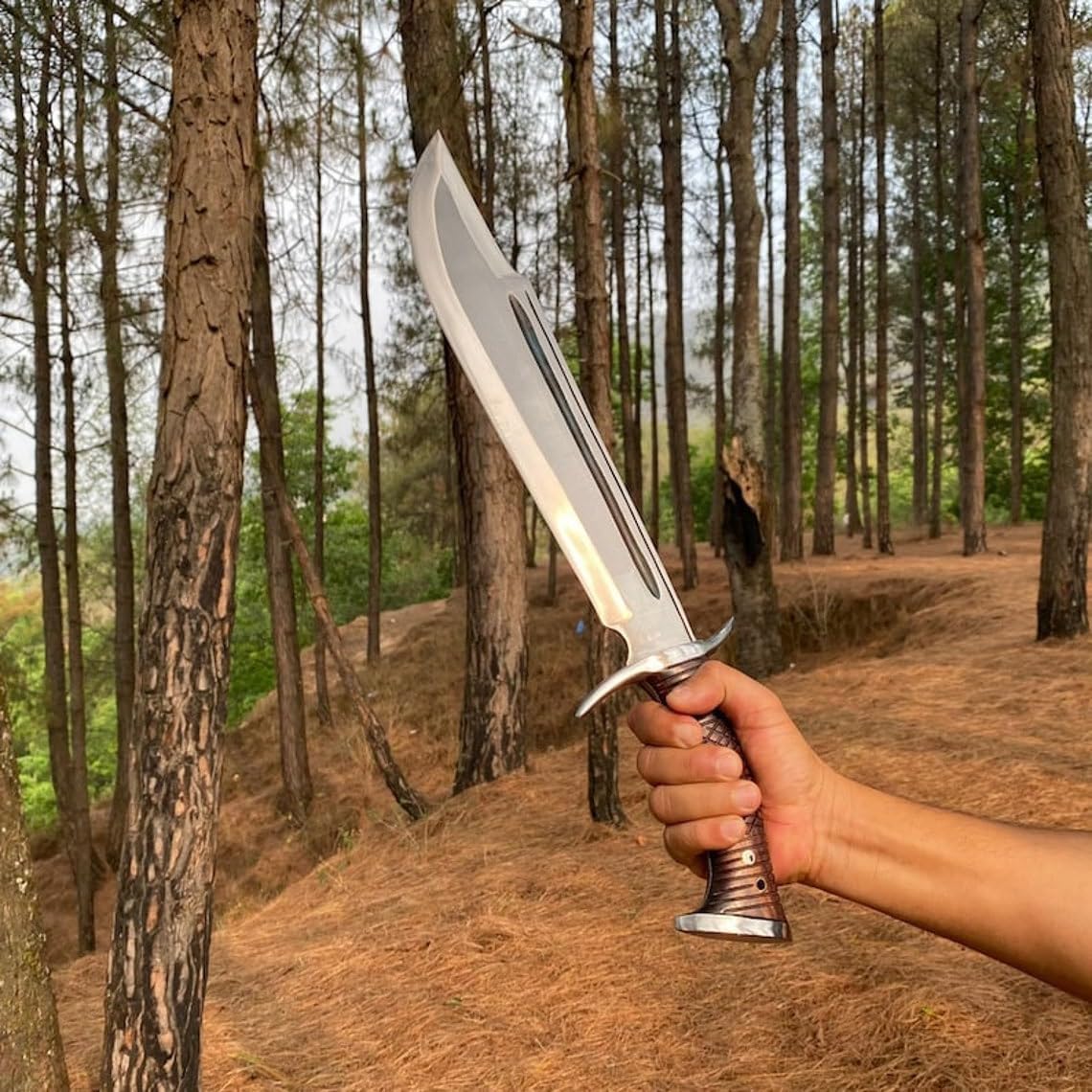 21 Inches Length || Hand forged Khukuri || 5160 leaf spring || Bushcraft Knife || Wood Handle || Balance water tempered || Outdoor Tool || Leather Sheath.