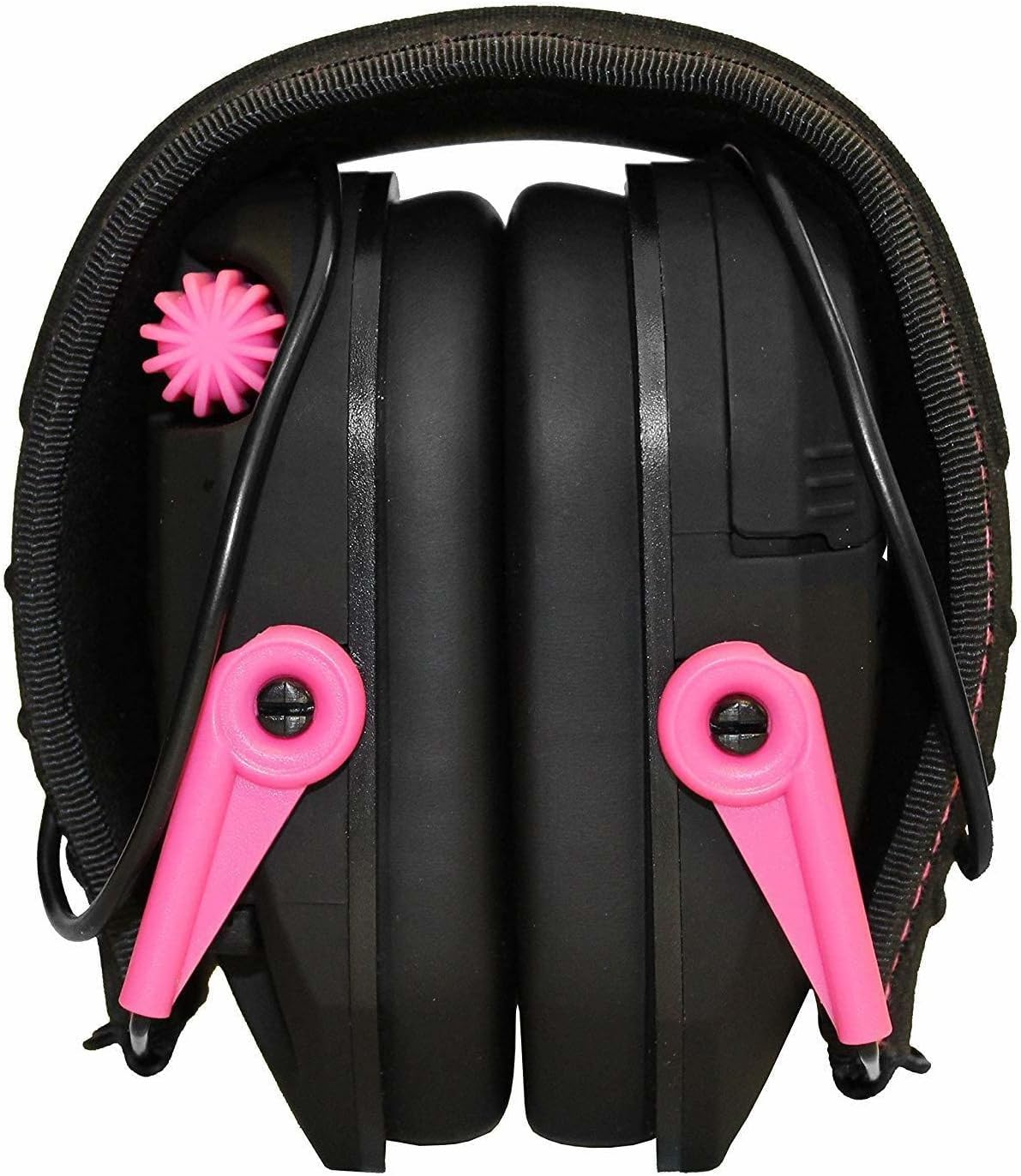 Walker's Razor Slim Electronic Muff with Case and Shooting Glasses (Black and Pink)