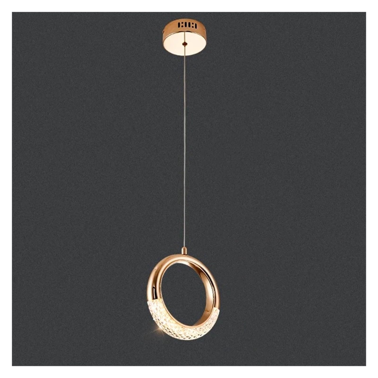 Lustre suspendu LED moderne blanc chaud 1 tête pour chambre et séjour