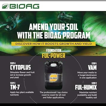 BioAg TM7 Organic Humic Acid Soil Conditioner Plus Essential Micronutrients, Dry Amendment for All Plants, S B Co Cu Fe Mn Mo Zn (300 Grams)