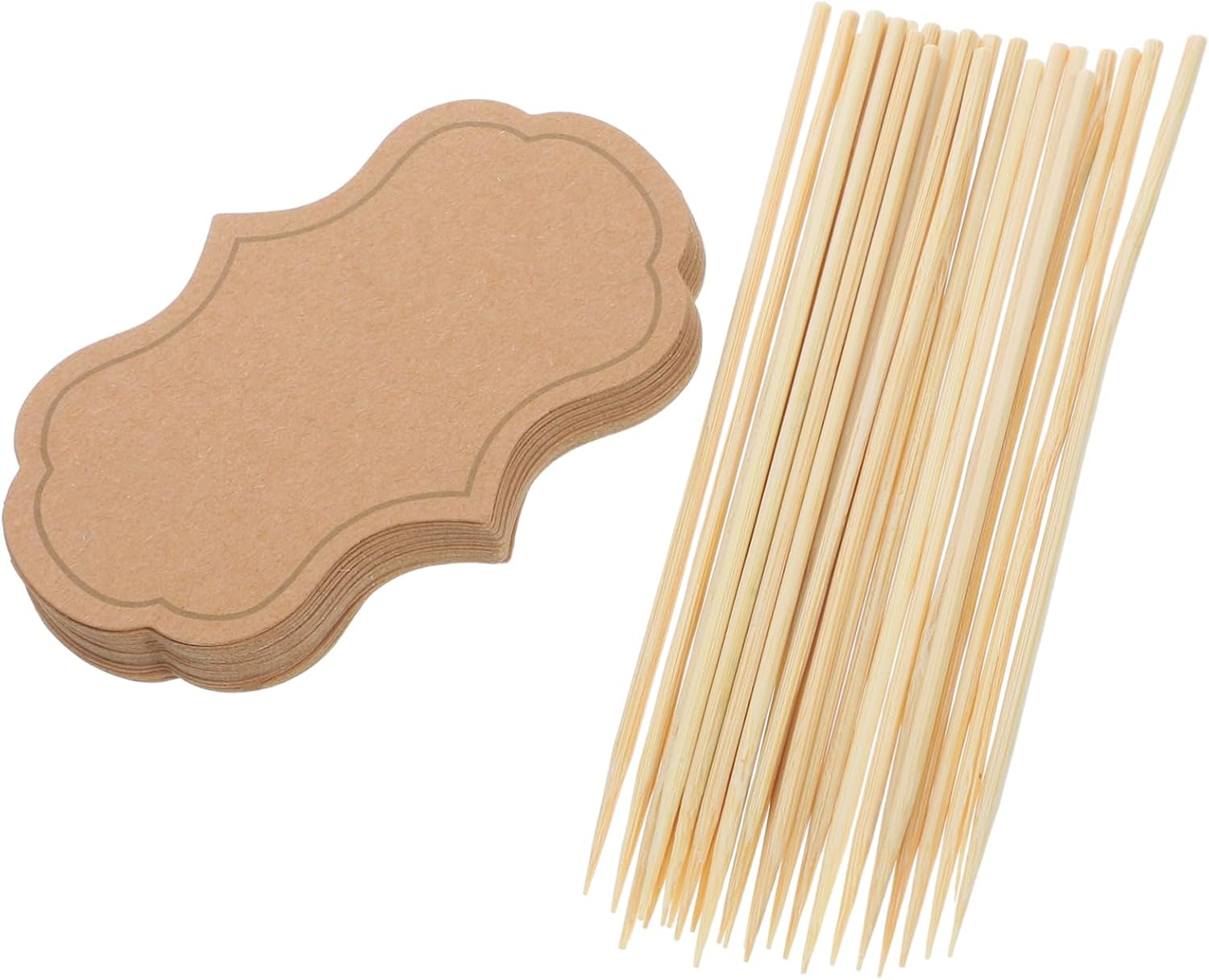 SOLUSTRE 24pcs Blank Cheese Markers Flags Small Cheese Labels Charcuterie Accessories with Party for Toothpick Cheese Board Charcuterie Boards Buffet Labels Baking Toppers Paper Light Brown