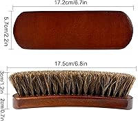 Vista 3 de 2 cepillos de pelo de caballo, cepillo de brillo de zapatos de caballo alemán, juego de cepillos de detalles, cepillo de limpieza de gamuza