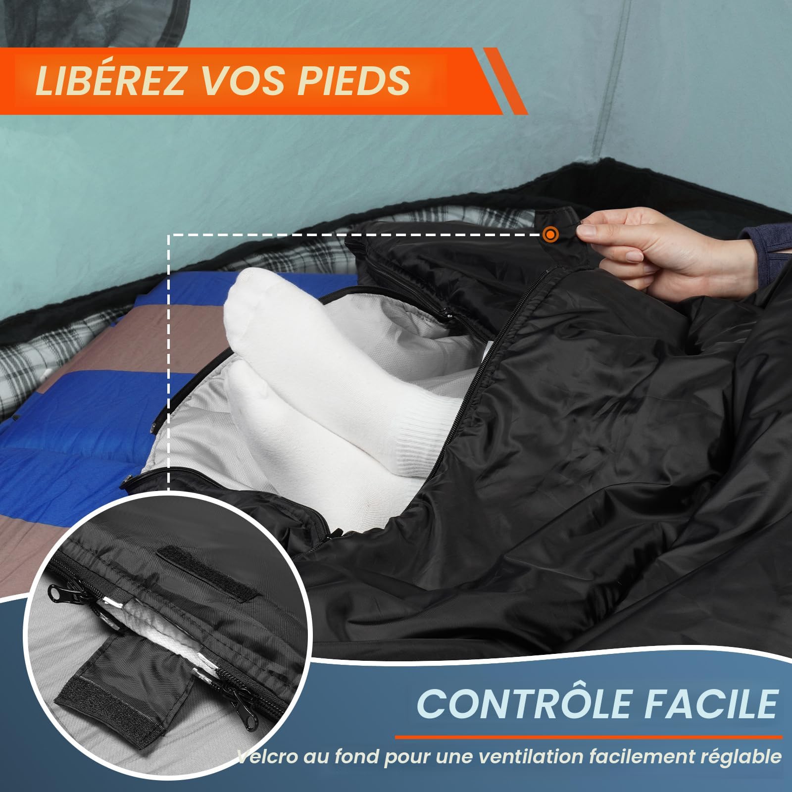 Sac De Couchage En Duvet De Canard Pour Adultes, Camping D'hiver En Plein Air, Couple, Extra Large, Ultra-léger, Portable,-30 ℃ Ukku